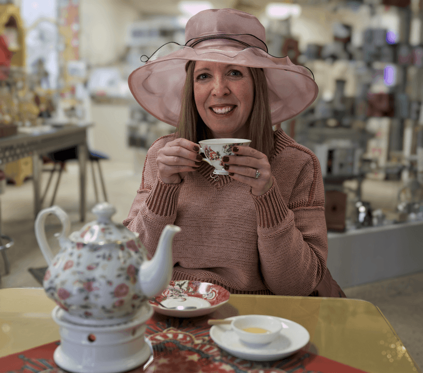 Guest enjoying afternoon tea